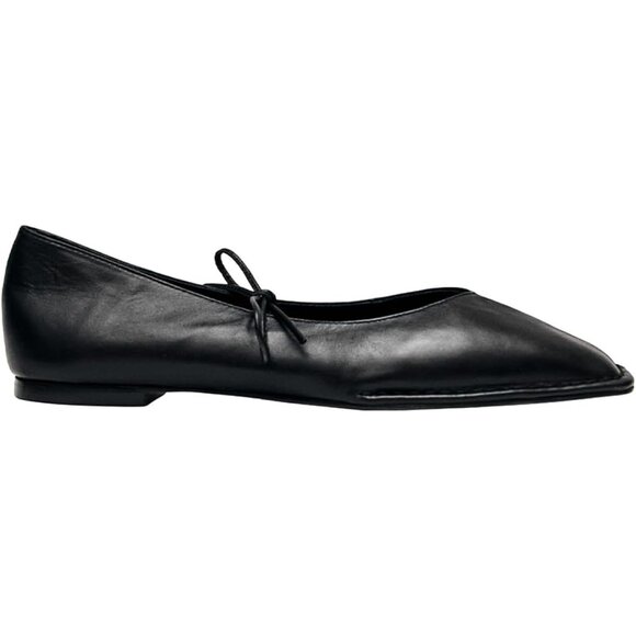 Women Black Square Toe Comfortable Slip-On Lace-Up Loafers Summer Shoes - Picture 3 of 6